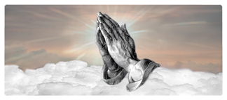 DNSEMP-L-103-BZ Praying Hands Clouds Bronze